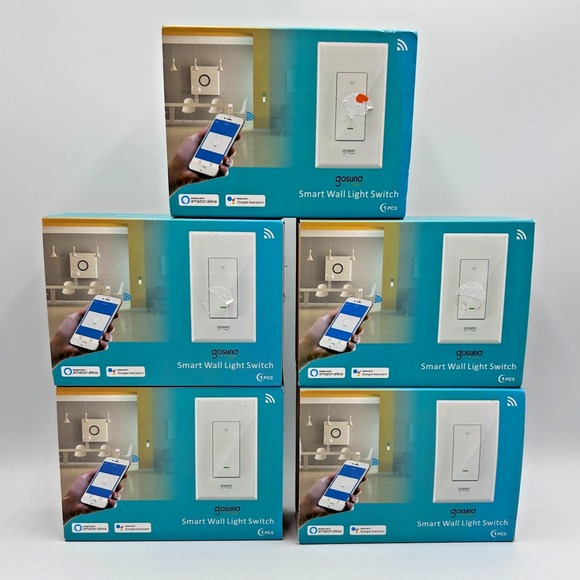 New 5 Boxes Gosund Smart Wall L ight Switches WiFi  Alexa Google Home Compatible - Picture 1 of 9